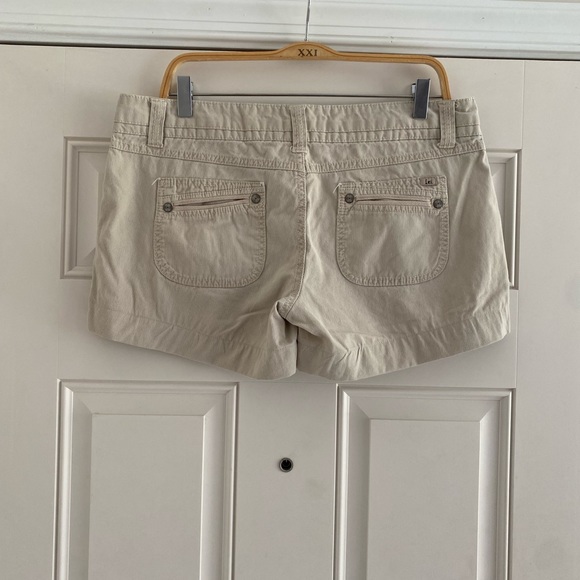 Vintage Y2K Lei Corduroy Tan Jean Shorts Mid Rise 13/14 Cream Bohemian Safari L - Picture 2 of 6